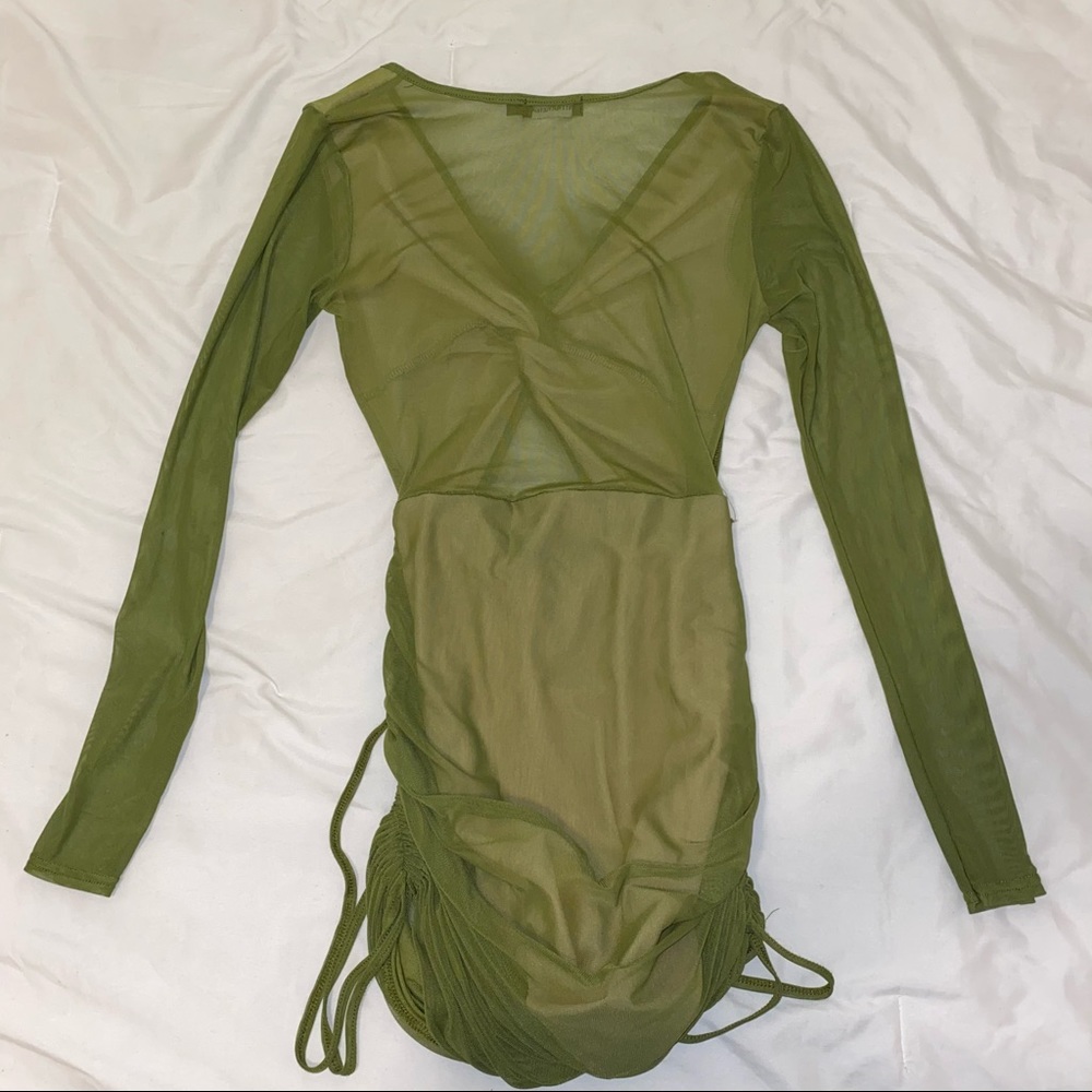 Mesh Ruched Side Cut Out Dress - Picture 3 of 3